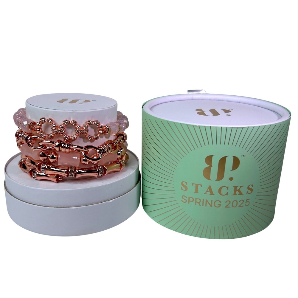 Bomb Party Heart In Your Hands Bracelet Stack Spring 2025 Rose Gold Pink ST74211